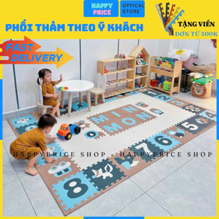 Thảm xốp ghép cao cấp bộ 10 miếng ghép trẻ em  [Tone Âu 4 màu - không mùi cao cấp DUMBO MAT]