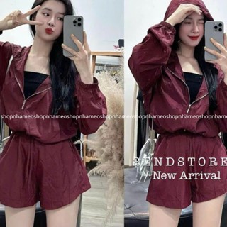 Set bộ áo khoác gió kèm quần sooc thời trang siêu xinh