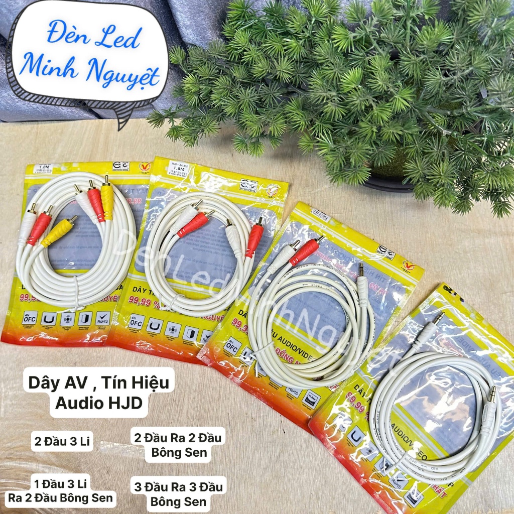 Dây AV Dây Tín Hiệu Audio Hàng Chính Hãng Honjianda Dài 1m8 / 3m / 5m / 10m