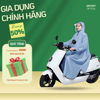 Áo mưa toàn thân không xẻ tà phong cách Nhật Bản, có kính chắn nước, chất vải dày cao cấp chống thấm tốt - QKMART
