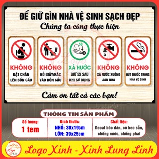 [MỚI] Tấm Decal Dán Nội Quy Sử Dụng Nhà Vệ Sinh Toilet, Nhắc Nhở Sử Dụng Nhà Vệ Sinh, Nhà Tắm, Toilet Rules, Chống Nước