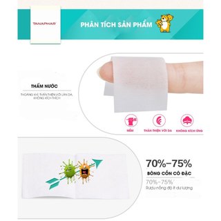 Bông Tẩm Cồn TANAPHAR HỘP 100 Miếng