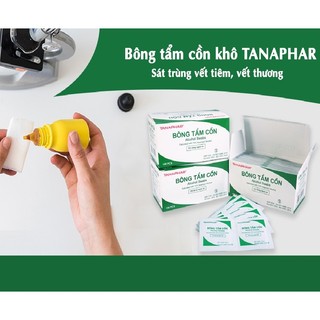 Bông Tẩm Cồn TANAPHAR HỘP 100 Miếng