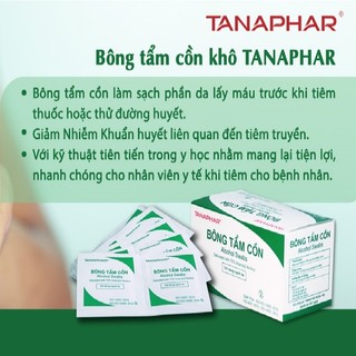 Bông Tẩm Cồn TANAPHAR HỘP 100 Miếng