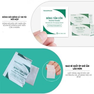 Bông Tẩm Cồn TANAPHAR HỘP 100 Miếng