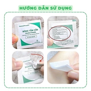 Bông Tẩm Cồn TANAPHAR HỘP 100 Miếng