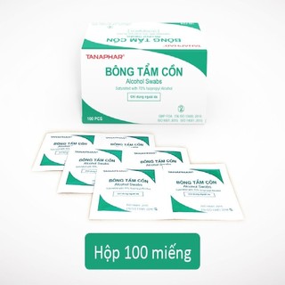 Bông Tẩm Cồn TANAPHAR HỘP 100 Miếng
