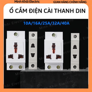 Ổ cắm điện lắp ray cài át,ổ cắm 3 chấu và 2 chấu cài thanh din,ổ cắm điện đa năng,ổ cắm thanh ray aptoma,ổ cắm âm,ổ điện
