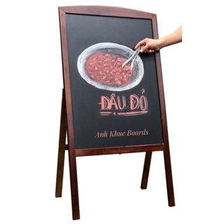 Bảng menu nhà hàng chân gỗ gấp 60*110 cm (Tặng bút dạ quang, hộp phấn)