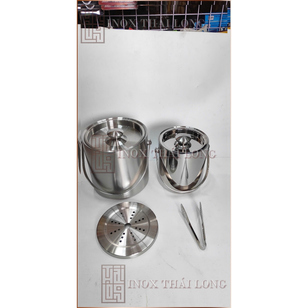 Xô Đá Inox 304 2 Lớp/ xô 2 lớp thẳng