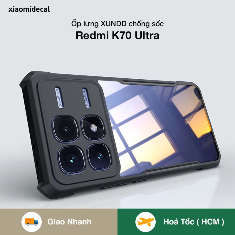 Ốp lưng XUNDD Redmi K70 Ultra mặt lưng trong viền TPU chống sốc