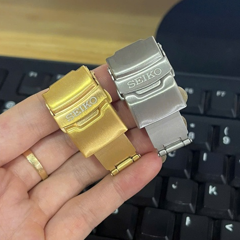 Khoá SEIKO ORIENT - Khoá Bấm Đôi Thay Thế Cho Dây Đồng Hồ Inox thép, cao su