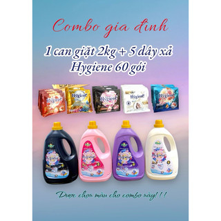  1 can giặt HygienC plus 2kg + 5 dây xả Hygiene Thái ( 60 gói )