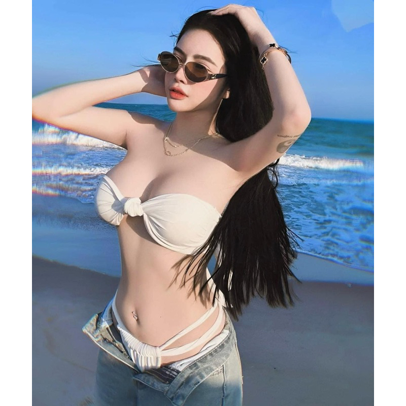 Bikini 2 mảnh phối nơ ngực sexy nhiều màu kèm ảnh thật | BigBuy360 - bigbuy360.vn