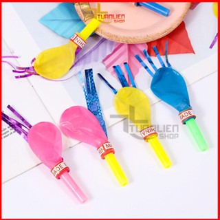 Combo Đồ Chơi Kèn / Còi Thổi Bong Bóng Sinh Nhật Có Tiếng Thú Vị Cho Bé
