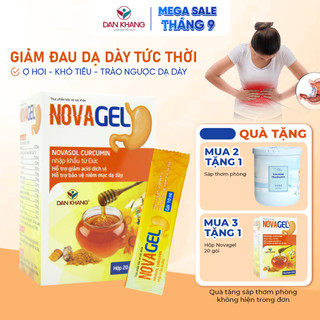 Gói uống hỗ trợ giảm đau dạ dày tức Thì, giảm đau rát bao tử Novagel Dân Khang - Hộp 20 gói x 10ml
