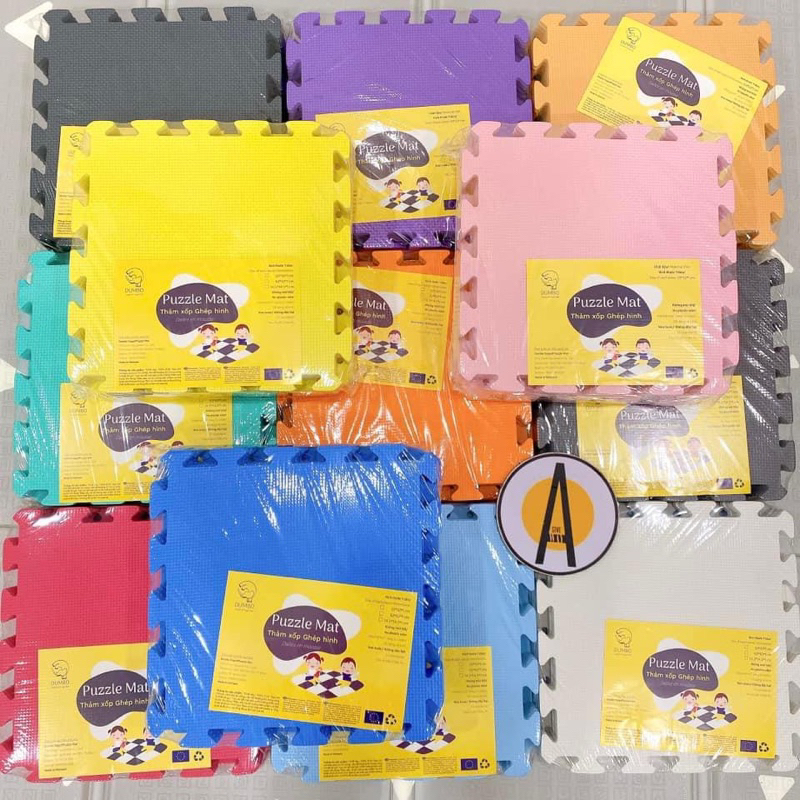 Bộ Thảm xốp TRƠN [Không mùi cao cấp DUMBO MAT - PASTEL xuất Âu] ghép trẻ em 32*32*1cm (10 miếng)