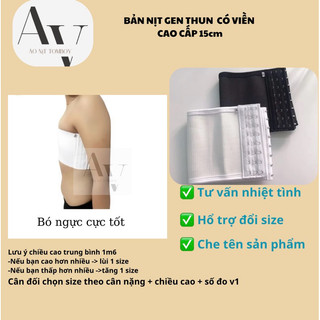 BẢN NỊT TOMBOY(CÓ VIỀN) GEN THUN CAO CẤP 15cm NỊT PHẲNG, BÓ SÁT