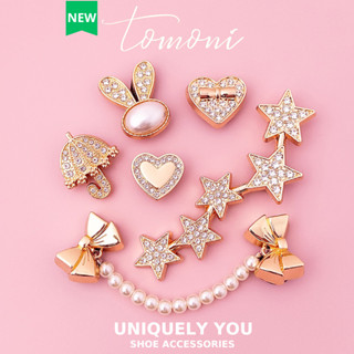 Sticker Dép TOMONI, Charm Gắn Dép Kim Loại Đính Đá Sang Trọng - TM104