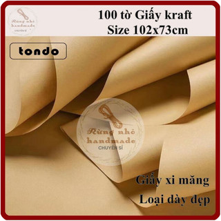  Giấy xi măng kraft giấy chuẩn Nhật 100 tờ dai và dày size 102x73cm rập may gói quà bó hoa 
