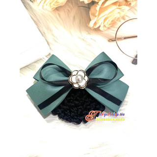 Kẹp búi lưới handmade màu xanh bơ siêu xinh K12