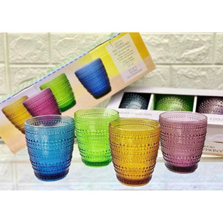 Bộ 4 cốc thuỷ tinh Highgate 4 màu 295ml siêu xinh