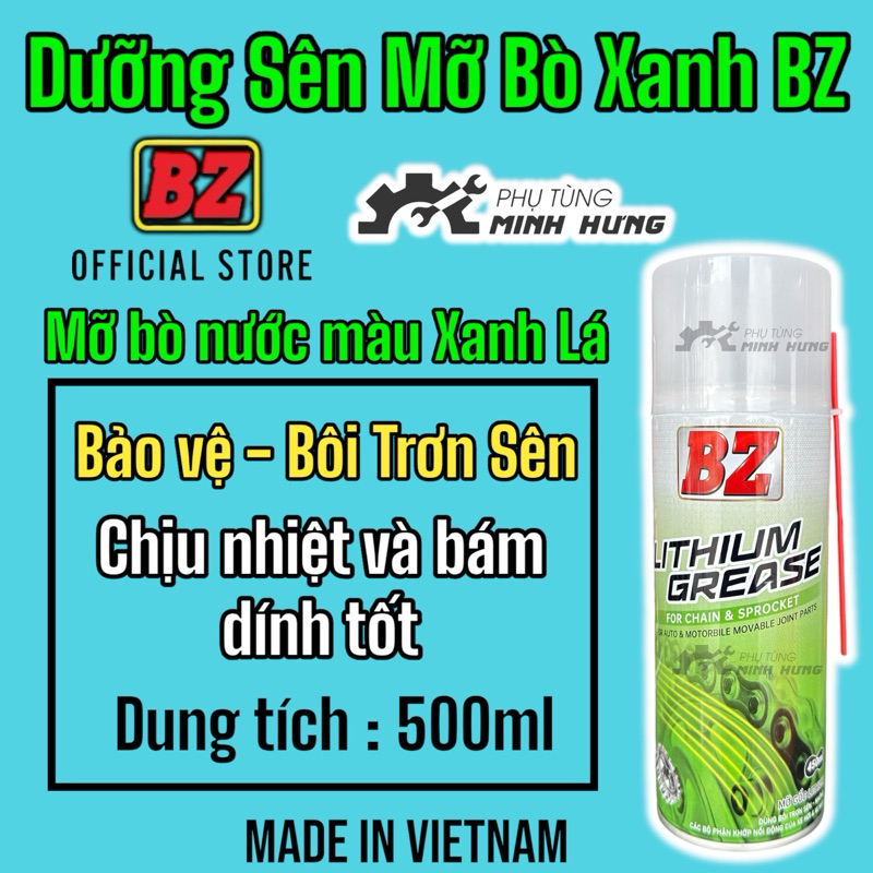Dưỡng Sên BZ Mỡ Bò Xanh Lá  Nước dạng xịt 500ml Chống Văng Bám dính tốt >>>>