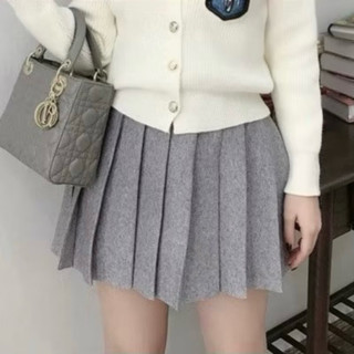 Chân váy len xoè ngắn dệt ly chất len dày đẹp