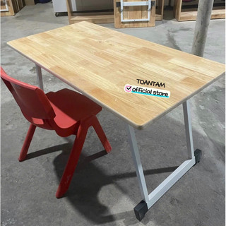 Bàn Gỗ Cao Su Cho Bé Mầm Non Chân Gấp Gọn