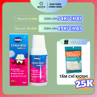 Nước súc miệng Chlor-kid HMU 150ml sát khuẩn họng trẻ em, ngừa sâu răng, sáng chế bởi Đại Học Y