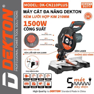 Máy cắt nhôm, cắt gỗ , cắt sắt DEKTON DK-CN210plus có kèm lưỡi cắt sắt hợp kim, mẫu mới 2024