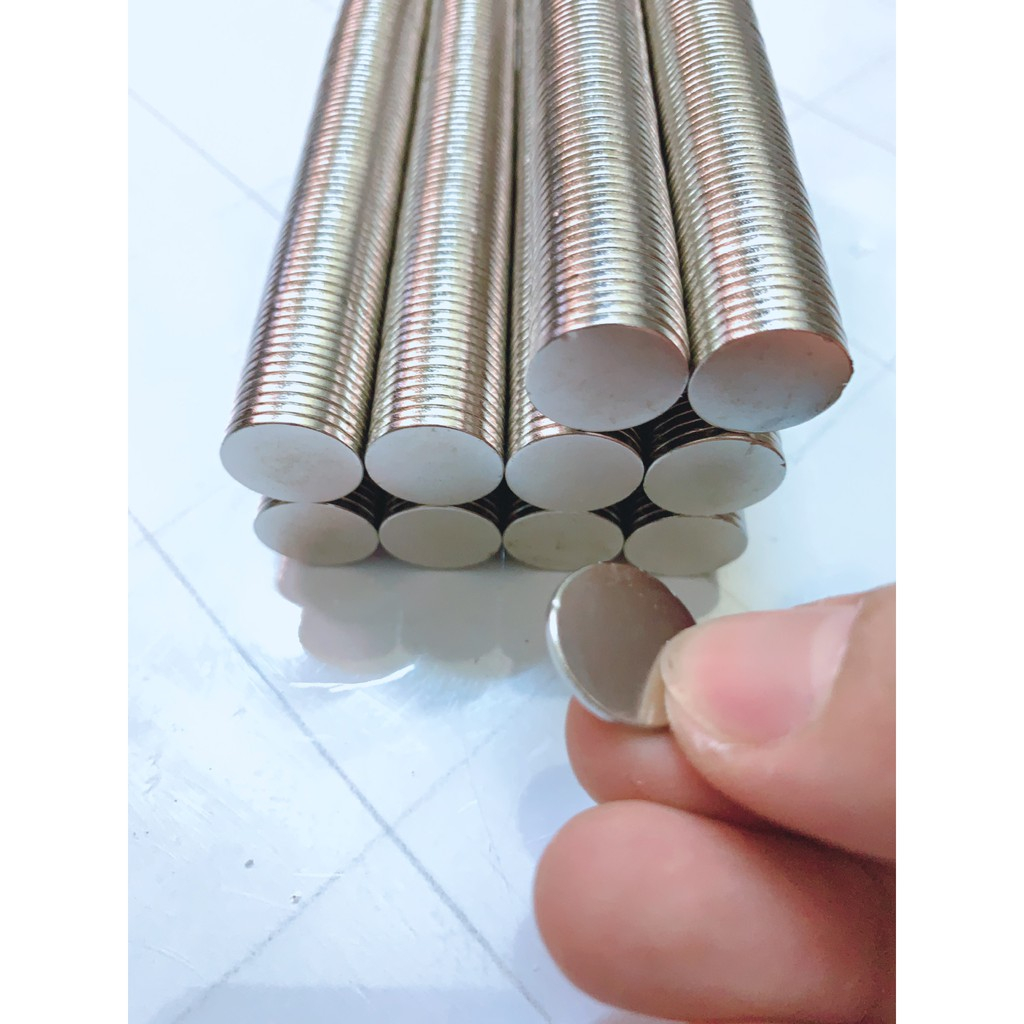 Nam châm viên 15x1.5mm( trắng) set ( 10 viên )