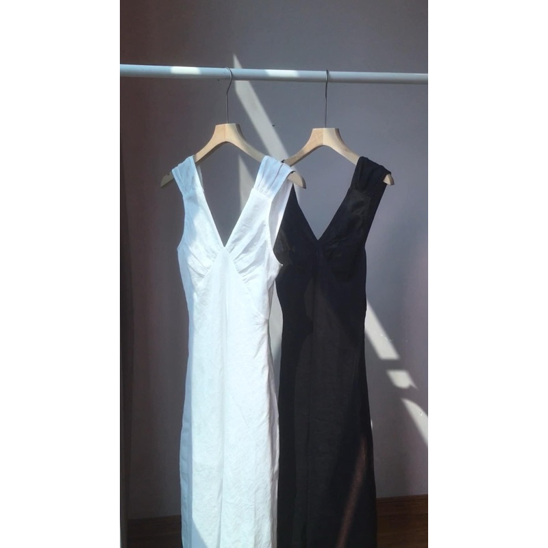 ĐẦM LINEN MINDI DÁNG DÀI CỔ V 2 DÂY BẢN TO XẾP LI SIÊU XINH PHONG CÁCH HÀN QUỐC THANH LỊCH NHẸ NHÀNG ĐỦ SIZE NHIỀU MÀU | BigBuy360 - bigbuy360.vn