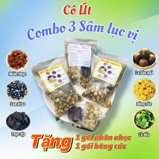 Combo 3 set nấu trà sâm lục vị, tặng 1 gói bông cúc 1 gói nhãn nhục (1 gói sâm nấu được 10 lít nước)