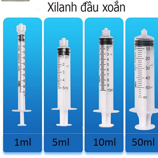 Hộp 100 Bơm kim tiêm xilanh xoắn Luer-Lock tiết kiệm tinh chất tiêm prp lắp đầu kim meso 34G MPV 1ml 3ML 5ml 10ml