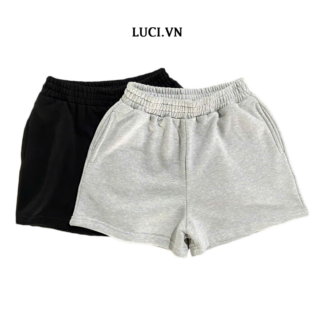 Quần short nỉ nữ Basic LUCI chất liệu nỉ chân cua cao cấp thoáng mát, thoải mái