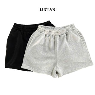 Quần short nỉ nữ Basic LUCI chất liệu nỉ chân cua cao cấp thoáng mát, thoải mái