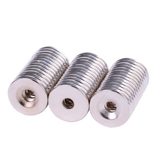 Nam châm viên D20x3 lỗ 5mm set 3 viên