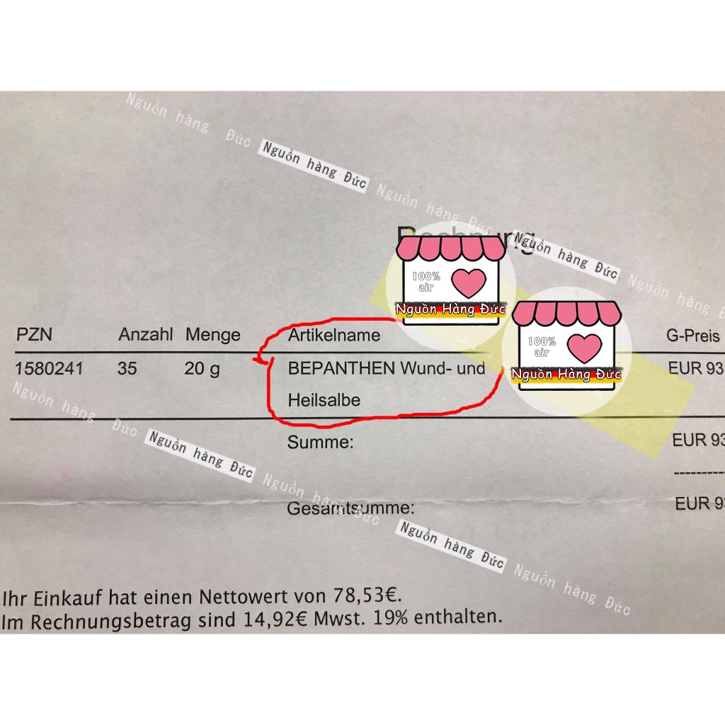 Có bill Kem chống hăm Bepanthen Đức(DATE mới nhất) - CHUẨN ĐỨC- Nguồn hàng Đức