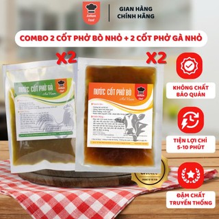 COMBO 2 nước cốt phở gà 140g và 2 nước cốt phở bò AnnamFood 140g - Tiện lợi, dễ dàng chế biến, gia vị nấu phở đậm đà