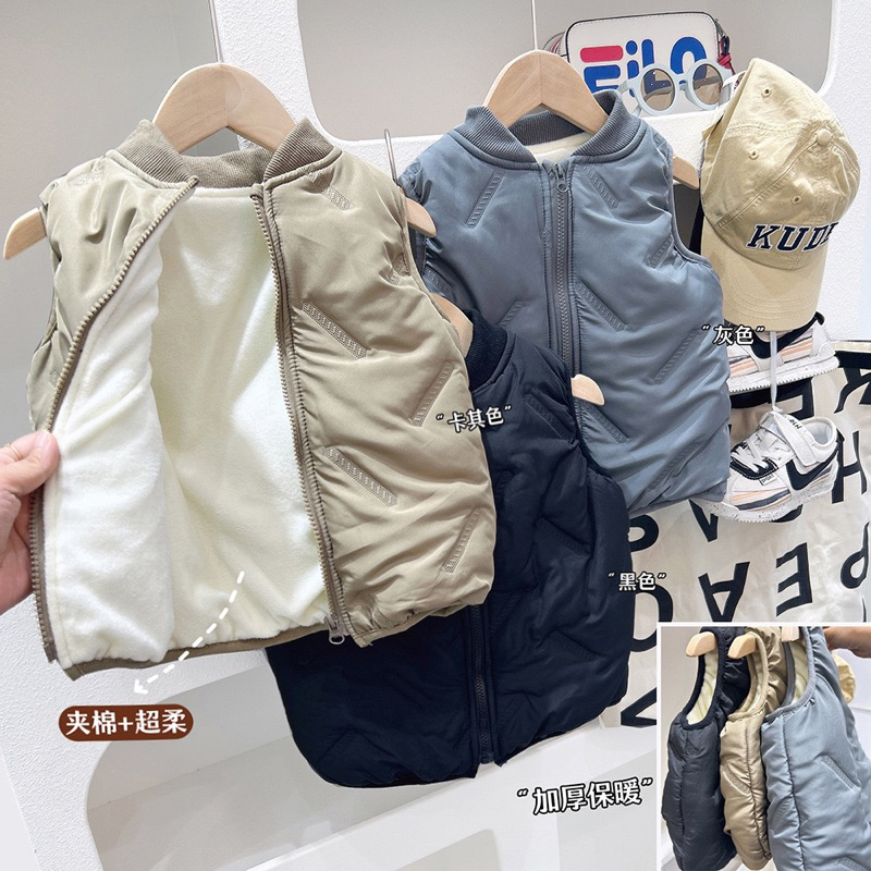 Áo gile phao lót lông cho bé . Áo gile phao lót nỉ lông dày ấm hãng KACADY size từ 10 -30kg