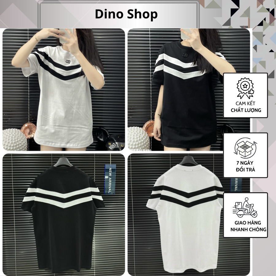 Áo Phông Nam Đôn Chề Phối Viền Kẻ Ngực Đơn giản - Áo Thun Nam Nữ Dolce Kẻ Ngang Ngực Mới Nhất