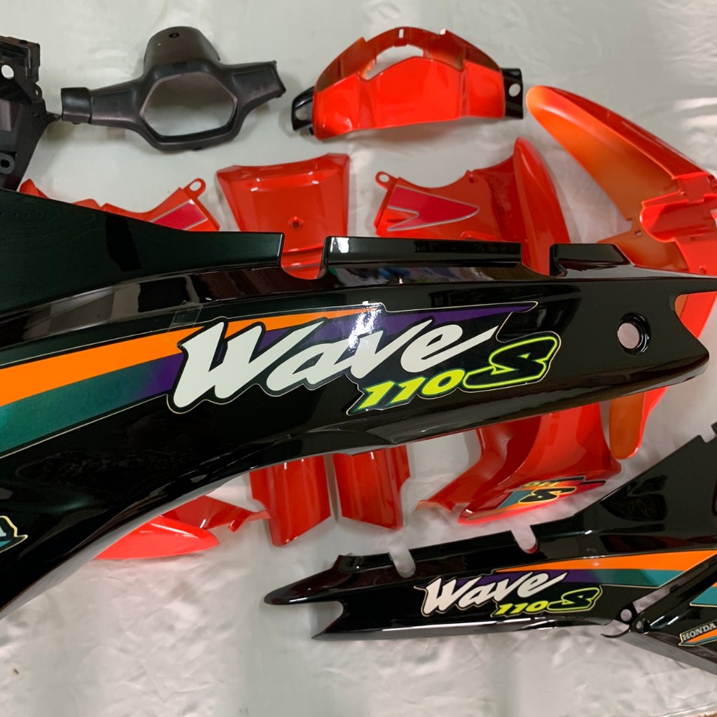 Bộ dàn áo xe wave xe alpha - ZX -wave nhỏ -wave THÁI màu Cam-đời 2002-2006- nhựa trắng cao cấp