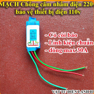 Mạch chống cắm nhầm điện 220v bảo vệ thiết bị điện 110v Nhật bãi công suất cao 30a có còi hàng Xịn