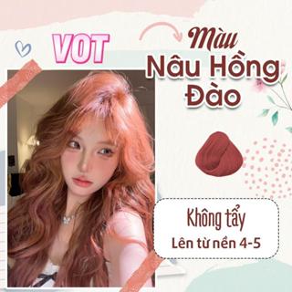 Thuốc Nhuộm Tóc Màu NÂU HỒNG ĐÀO Thuốc Nhuộm Tóc Tại Nhà VOT COLOR