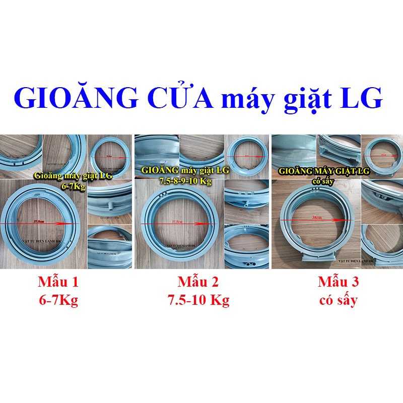 Gioăng ron cao su cửa máy giặt LG có sấy, không sấy 6 7 8 9 10kg zoang cánh mg HK