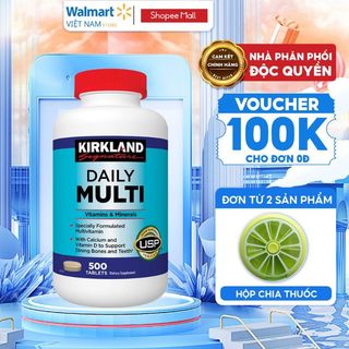 Vitamin tổng hợp Daily Multi Kirkland Signature 500 viên của Mỹ bổ sung vitamin tổng hợp cho cả gia đình