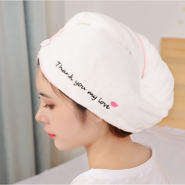 Khăn quấn khô tóc mới thần thánh màu trắng