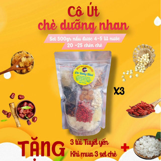  3 sét là 1,5kg -sét chè dưỡng nhan 14vị 500gr sét nấu được 20-25 chén trà tea cô út chè dưỡng nhan 