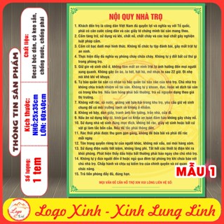 Tem Decal Nội Quy Phòng Trọ, Nội Quy Phòng Cho Thuê, Quy Tắc Phòng Thuê Trọ Dùng Cho Chung Cư, CC Mini Nhà Thuê,Dãy Trọ…